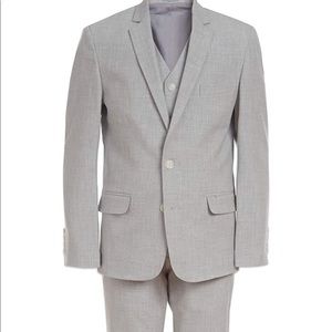 Calvin Klein 3 piece formal suit set gray, size 10